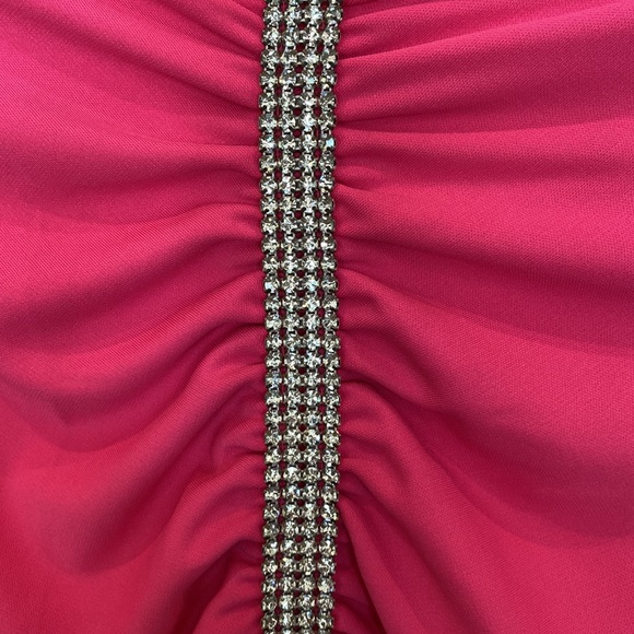 CACHE Pink Rhinestone Chain Dress - Picture 6 of 10